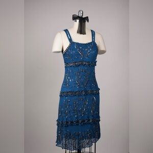 Blue & Silver Embroidered Beaded Dress